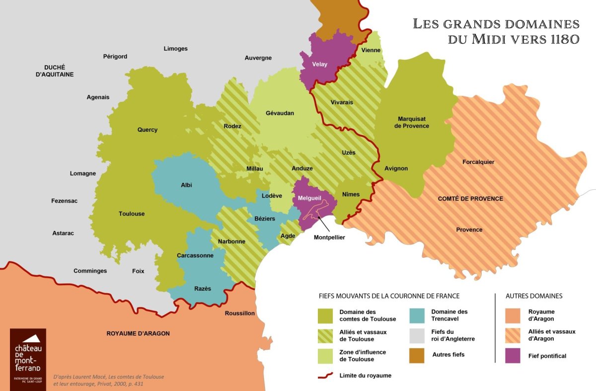 Les grands domaines du Midi vers 1180