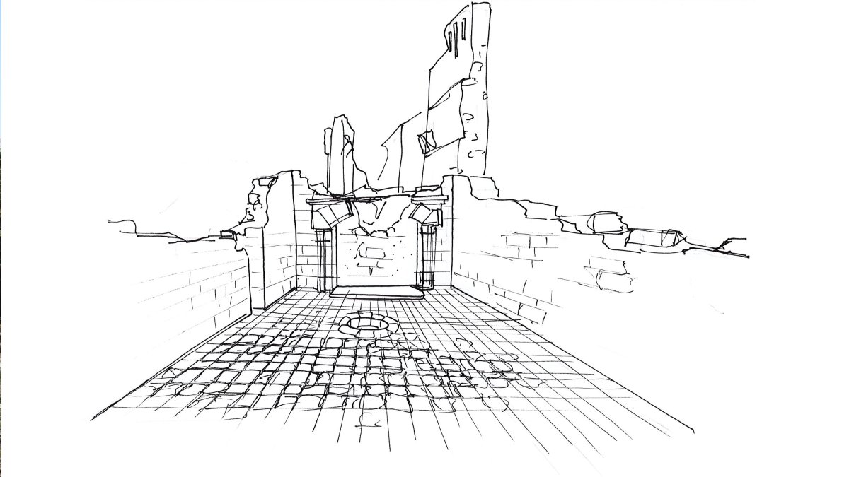 Etat suppos de la zone 1 sans remblais. Croquis : Thomas Robardet-Caffin