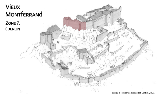 Localisation de l'�peron du Vieux Montferrand, zone 7. D'apr�s Thomas Robardet-Caffin