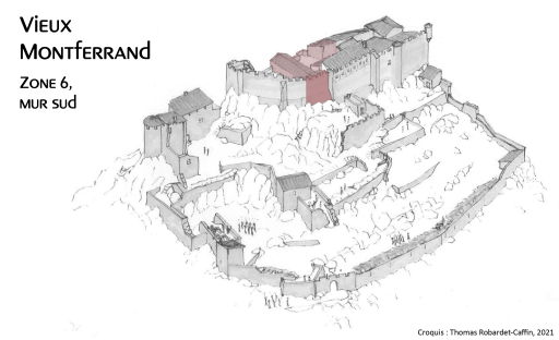 Localisation du mur sud de la poudrière. D'après Thomas Robardet-Caffin