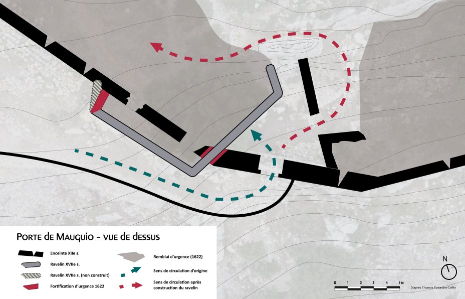 La porte de Mauguio vue du dessus