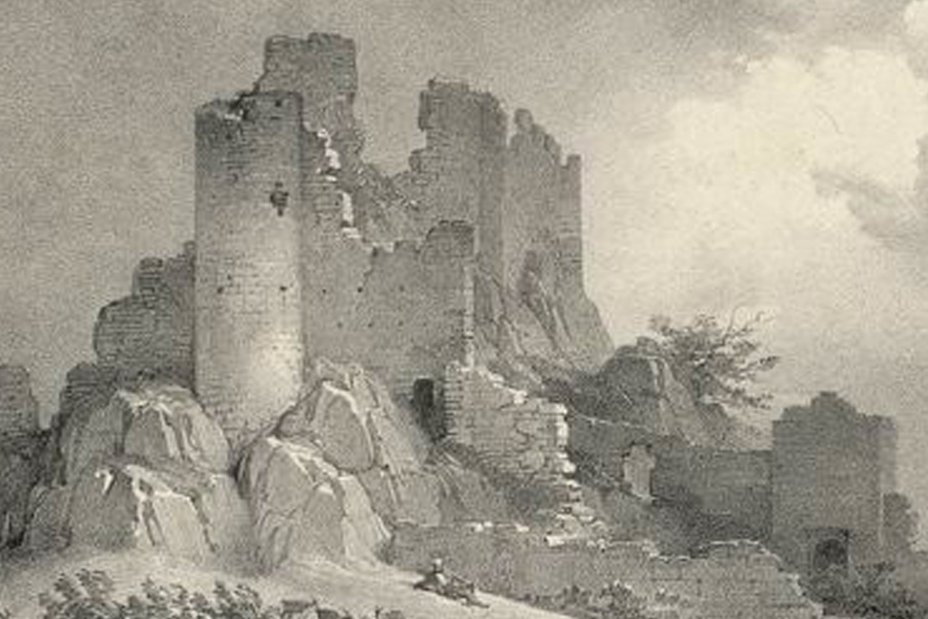 Vue sur la tour nord-ouest. Lithographie (1837)